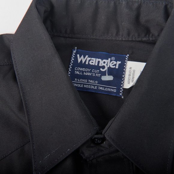 Wrangler Men's 16 x 33 Men's fitted Black Snap Western Cowboy Shirt NWT NEW!!! - Picture 14 of 15